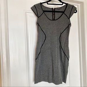 Express Bodycon Dress with Piping | Gray